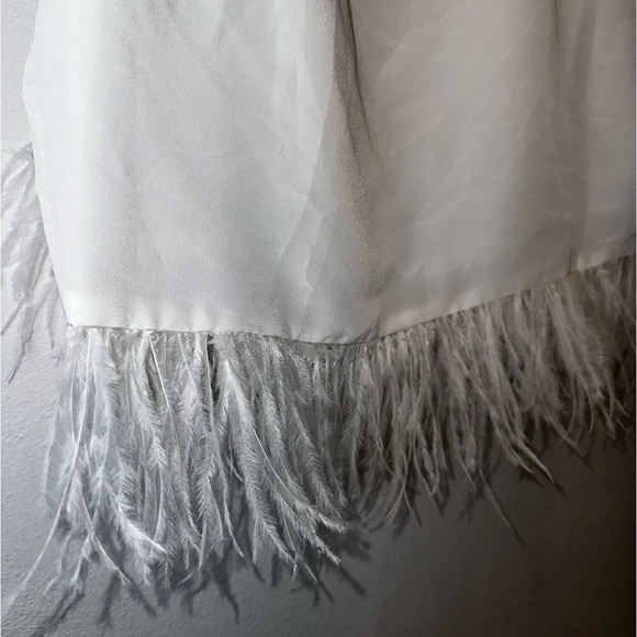 Aqua Feather Trim Camisole 100% Exclusive in White NWT Size XL - Picture 4 of 7
